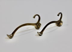Jugendstil Vintage Duo Pair of Nickel Plated Metal Coat Hooks circa 1915, Vienna