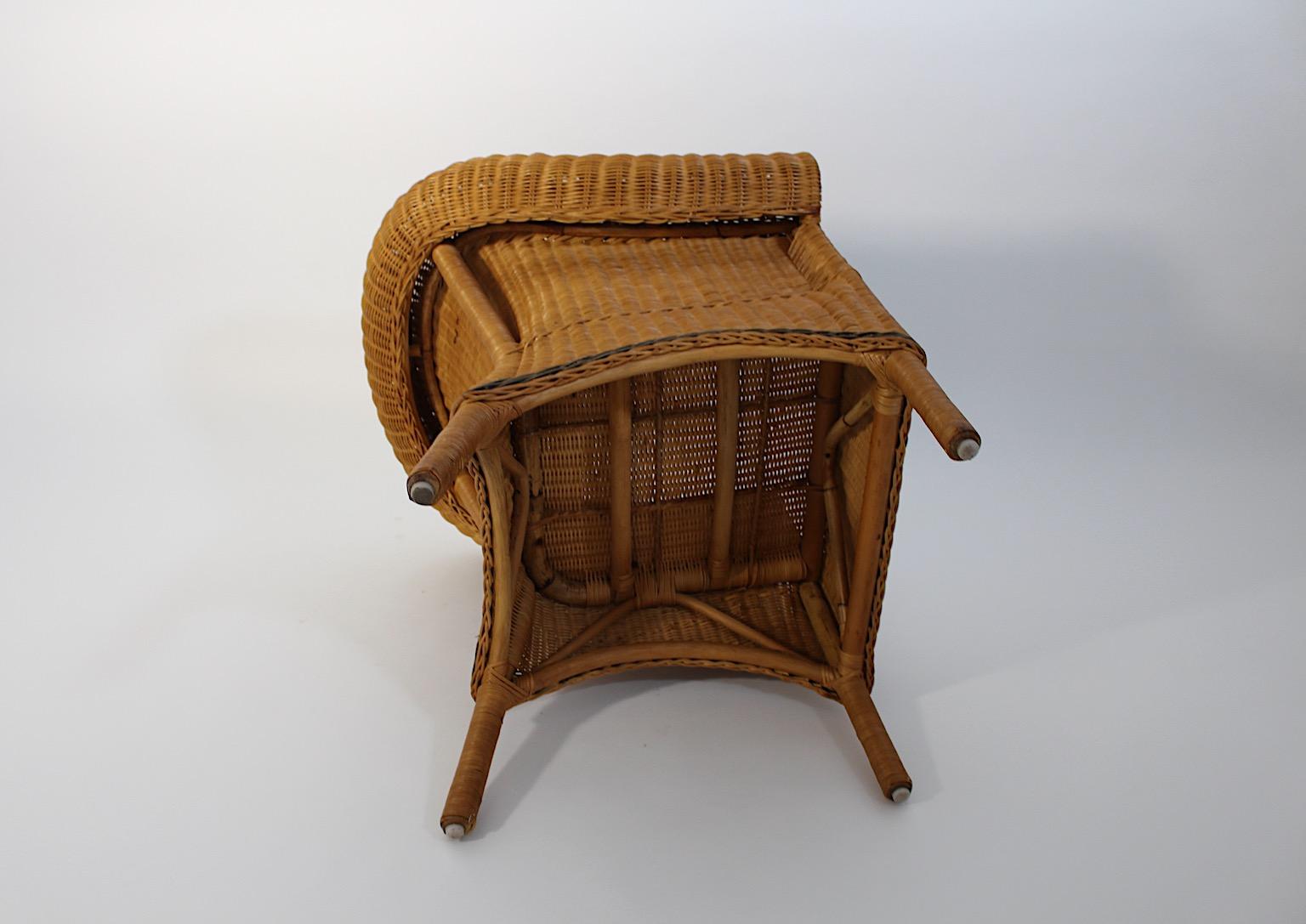 Jugendstil Vintage Rattan Armchair Lounge Chair Prag-Rudniker Korbwaren c 1910 For Sale 13