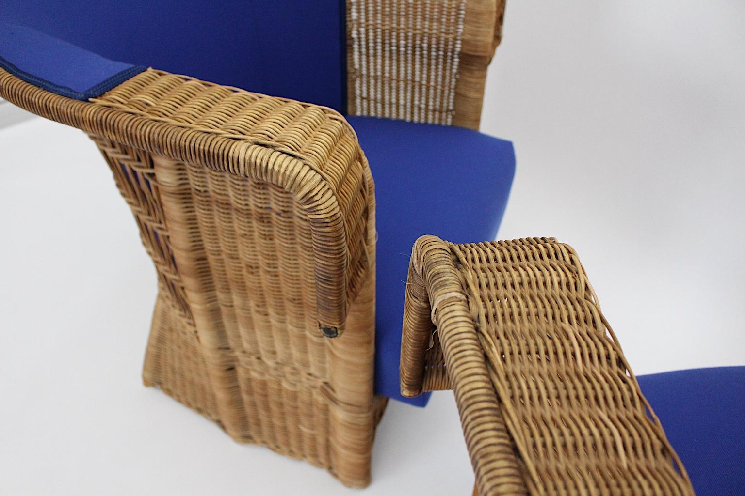 Jugendstil Vintage Rattan Armchairs or Club Chairs by Hans Vollmer, Vienna For Sale 9