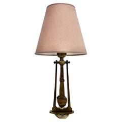 Jugendstil Vintage Table Lamp Wall Light Brass Dust Pink Austria circa 1910