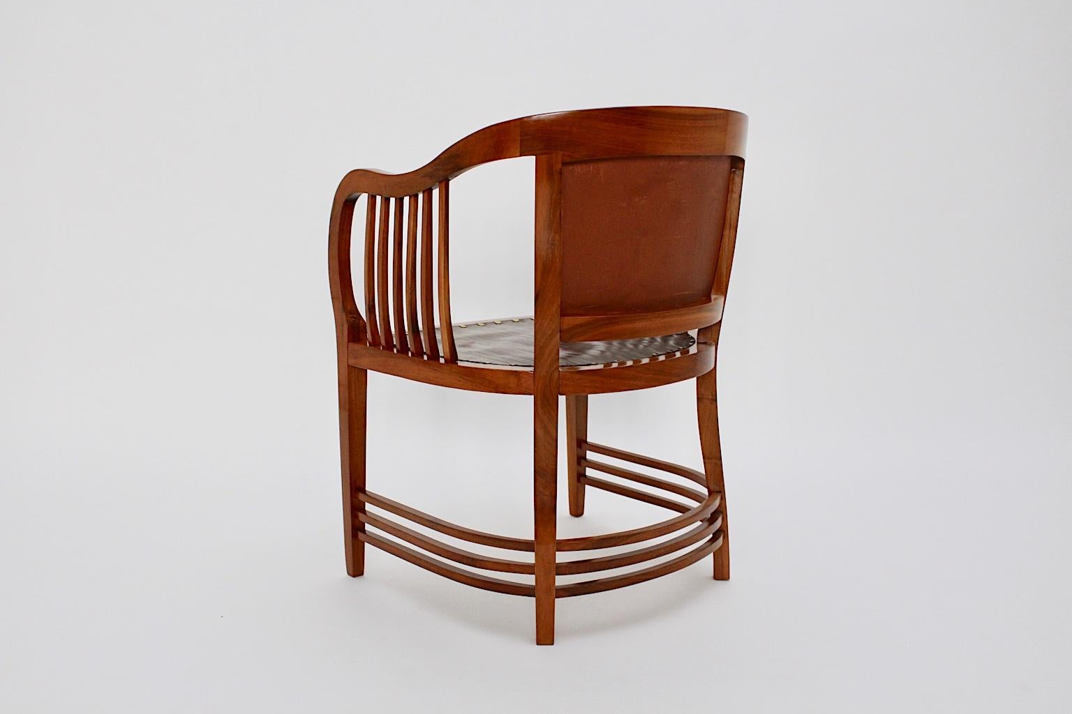 Fauteuil Vintage Jugendstil en noyer par Josef Maria Olbrich, 1898-1899, Autriche en vente 8