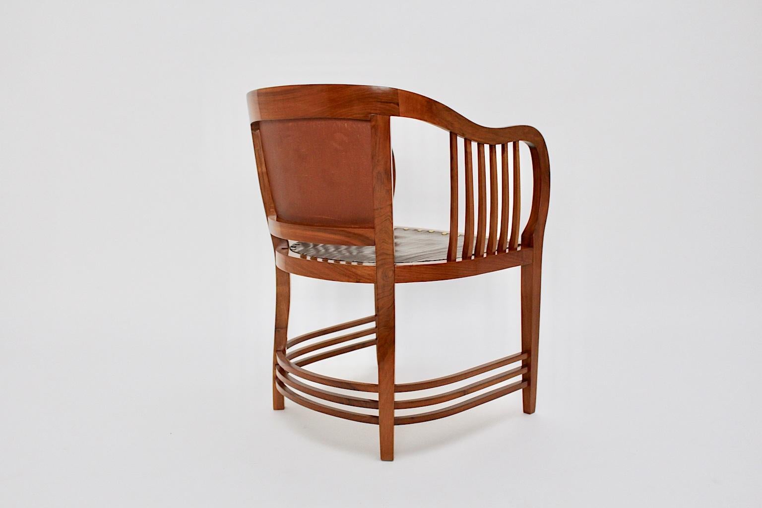 Fauteuil Vintage Jugendstil en noyer par Josef Maria Olbrich, 1898-1899, Autriche en vente 10