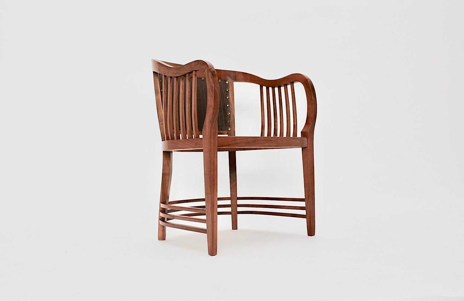 Jugendstil-Sessel aus Nussbaumholz im Jugendstil von Josef Maria Olbrich, 1898-1899, Österreich im Angebot 12