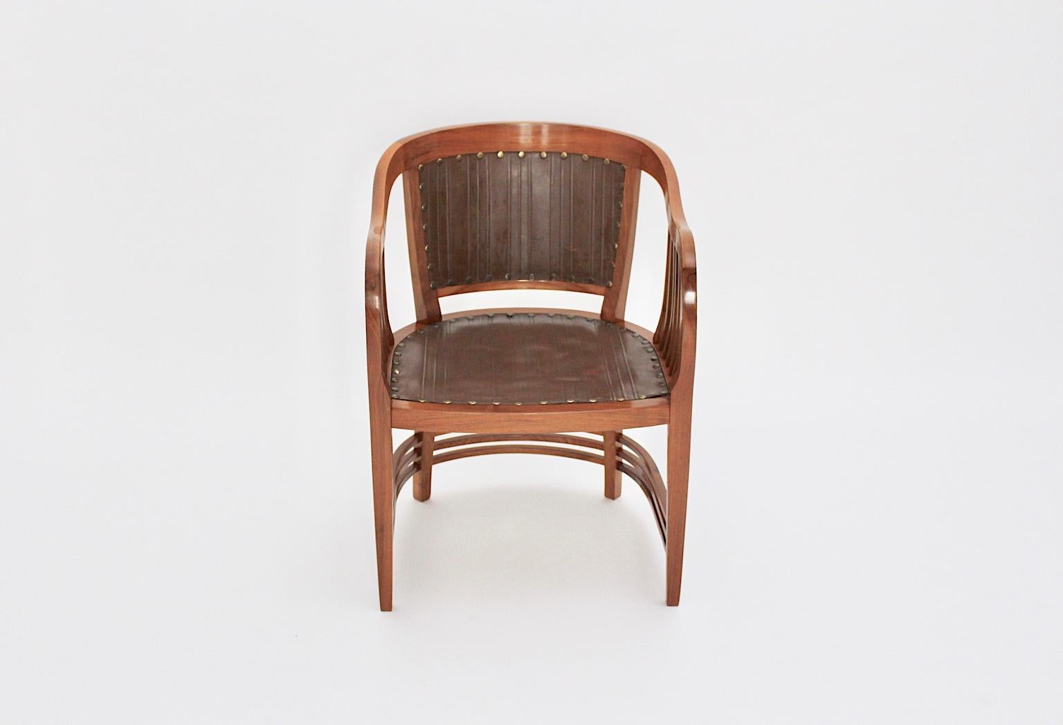 Late 19th Century Jugendstil Vintage Walnut Armchair by Josef Maria Olbrich, 1898-1899, Austria For Sale