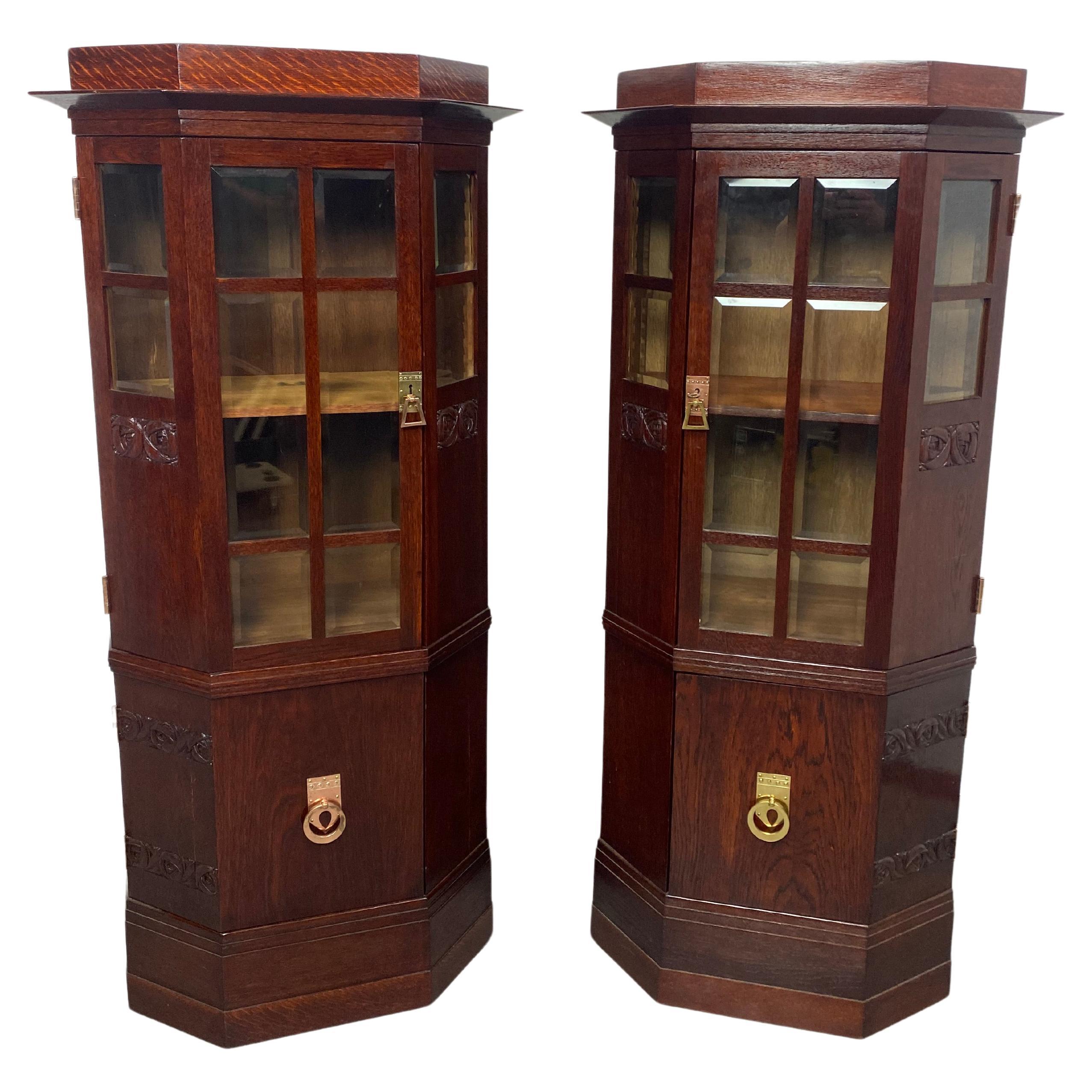 Jugendstil vitrines in style of Joseph Maria Olbrich For Sale