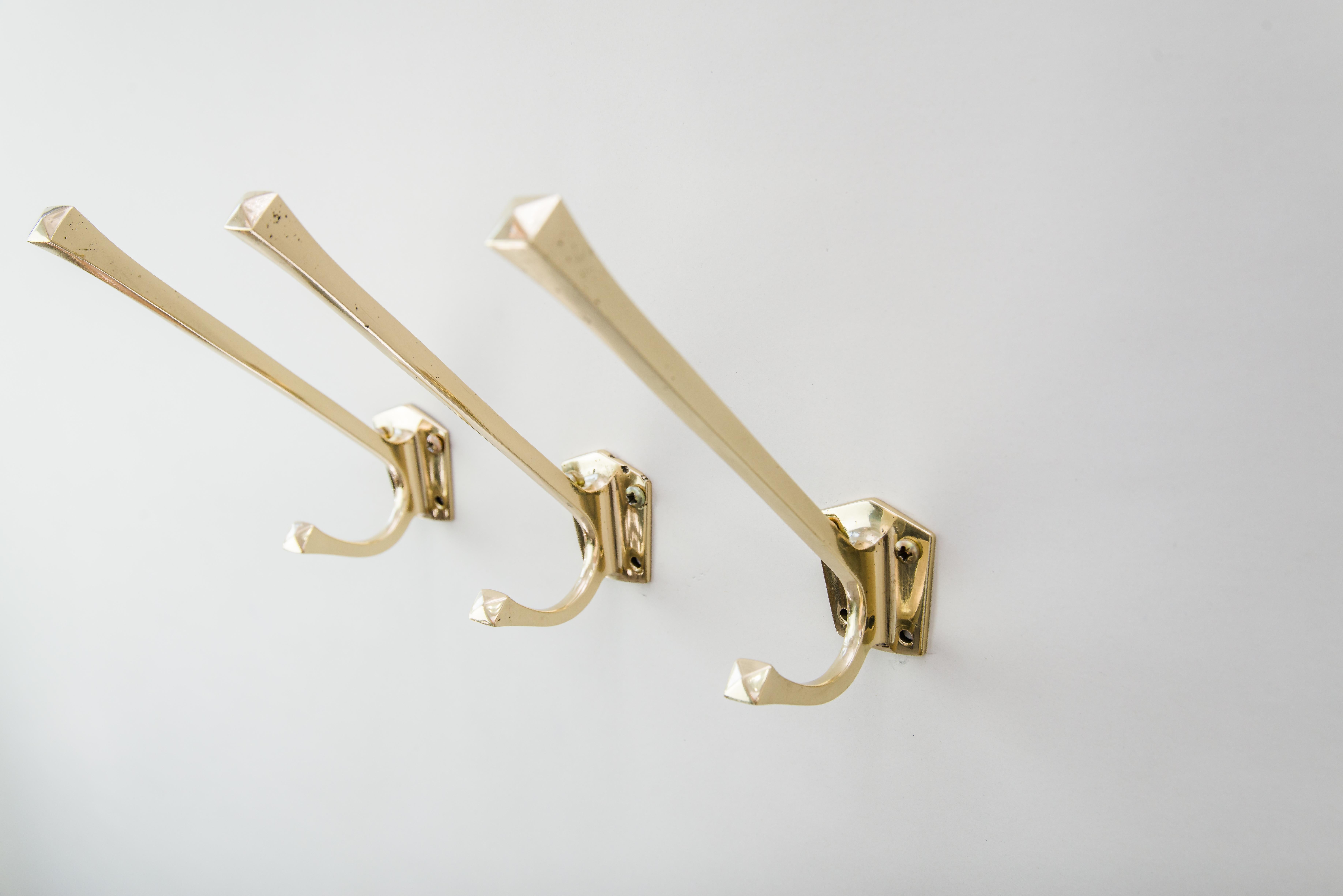 Brass Jugendstil Wall Hooks, 1910s