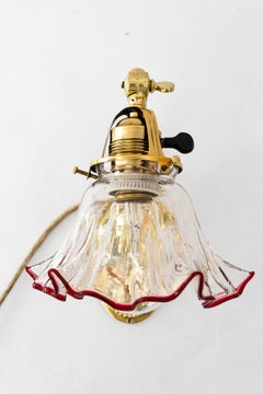 Jugendstil wall lamp with original opaline glass shade vienna around 1908
