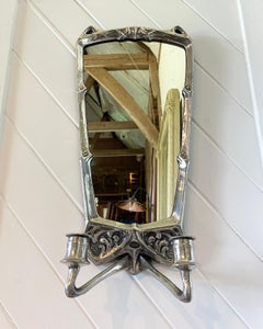 Jugendstil Wall Mirror in pewter