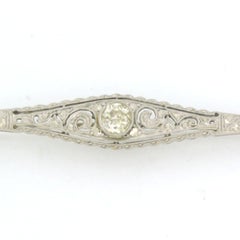 JUGENDSTILL brooch with old mine cut diamond up to 0.50ct 14k gold 3.4 grams