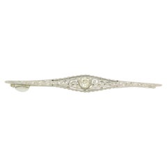 JUGENDSTILL brooch with old mine cut diamond up to 0.50ct 14k gold 3.4 grams