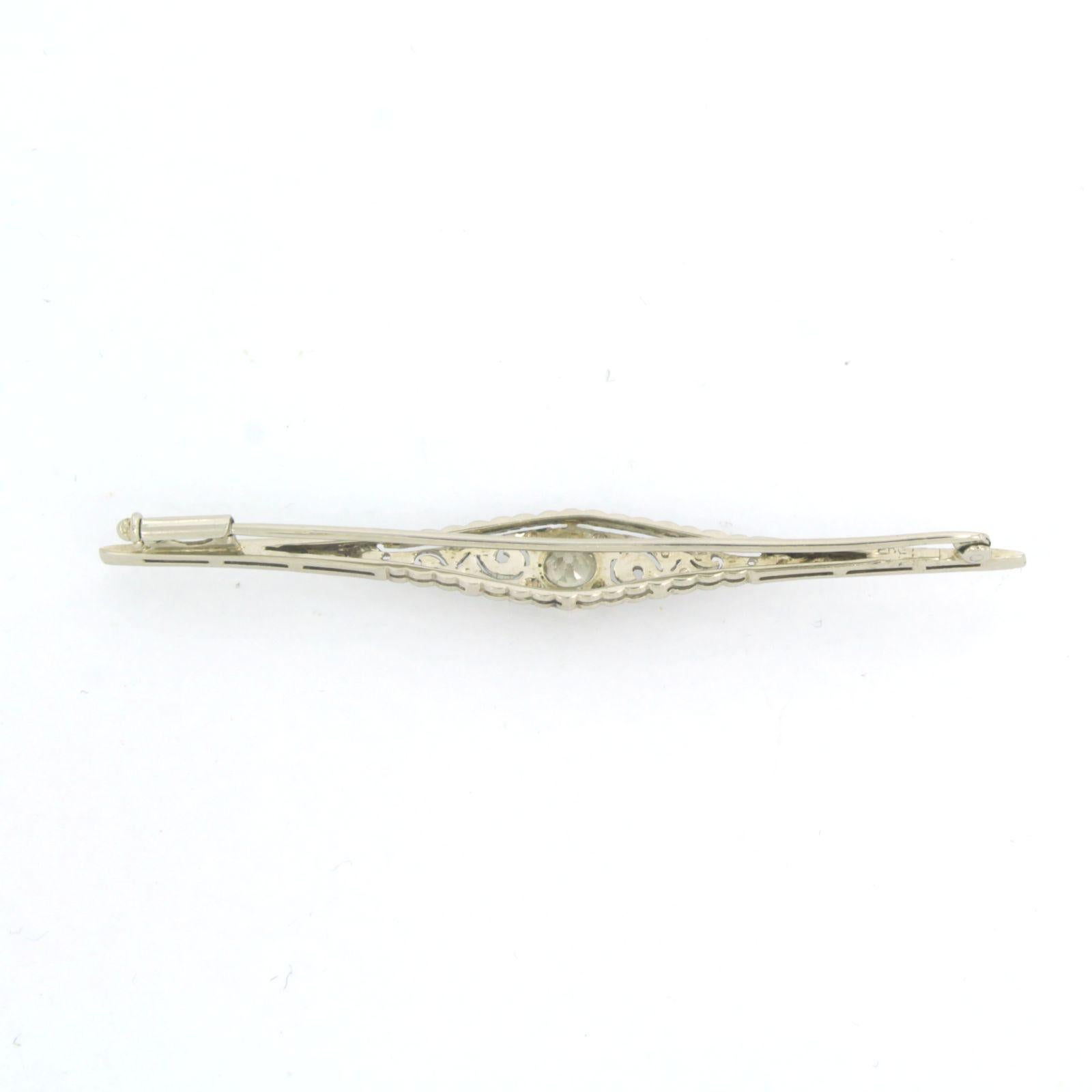 De las mujeres JUGENDSTILL broche con diamante talla mina antigua hasta 0,50 ct oro blanco 14k en venta