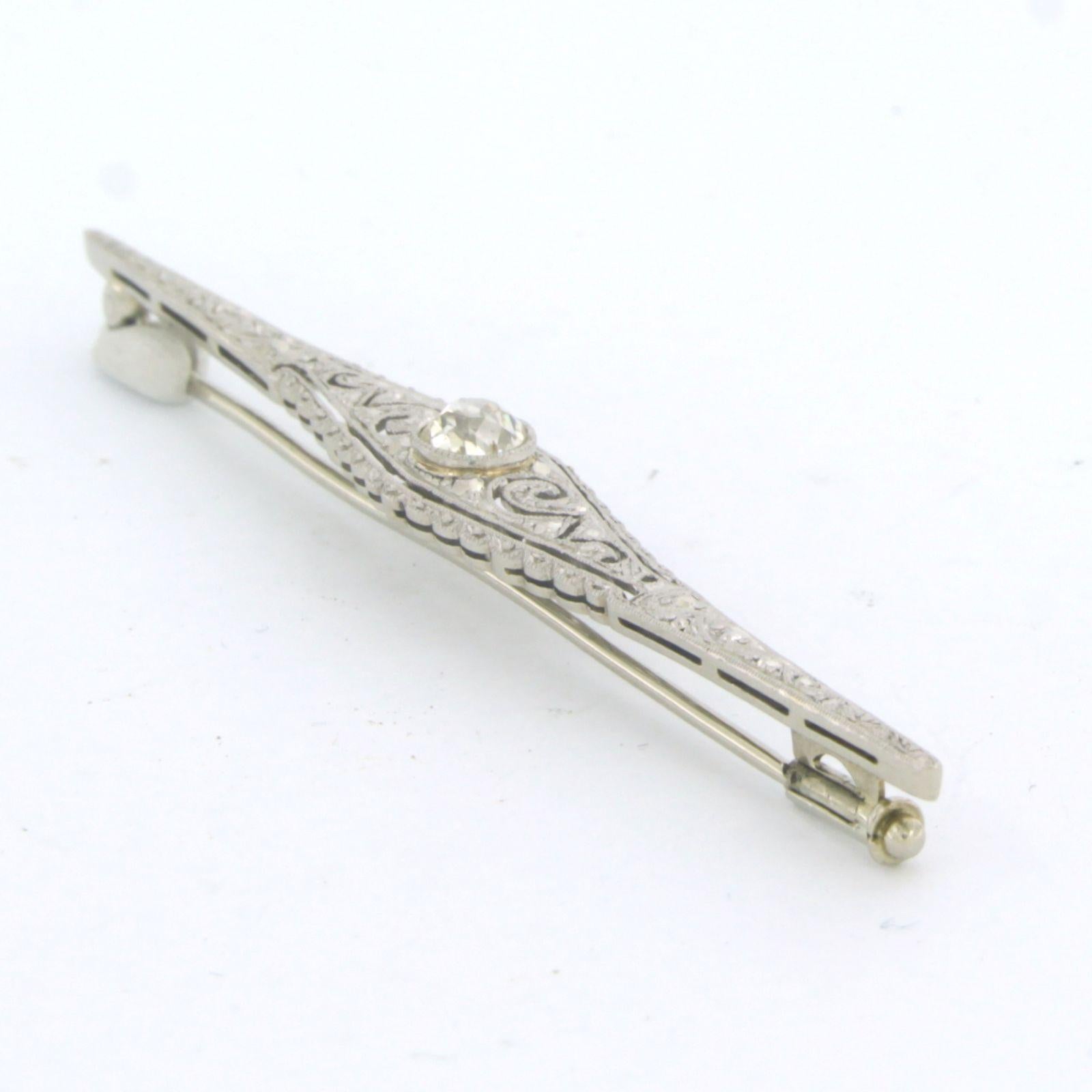 JUGENDSTILL broche con diamante talla mina antigua hasta 0,50 ct oro blanco 14k en venta 1