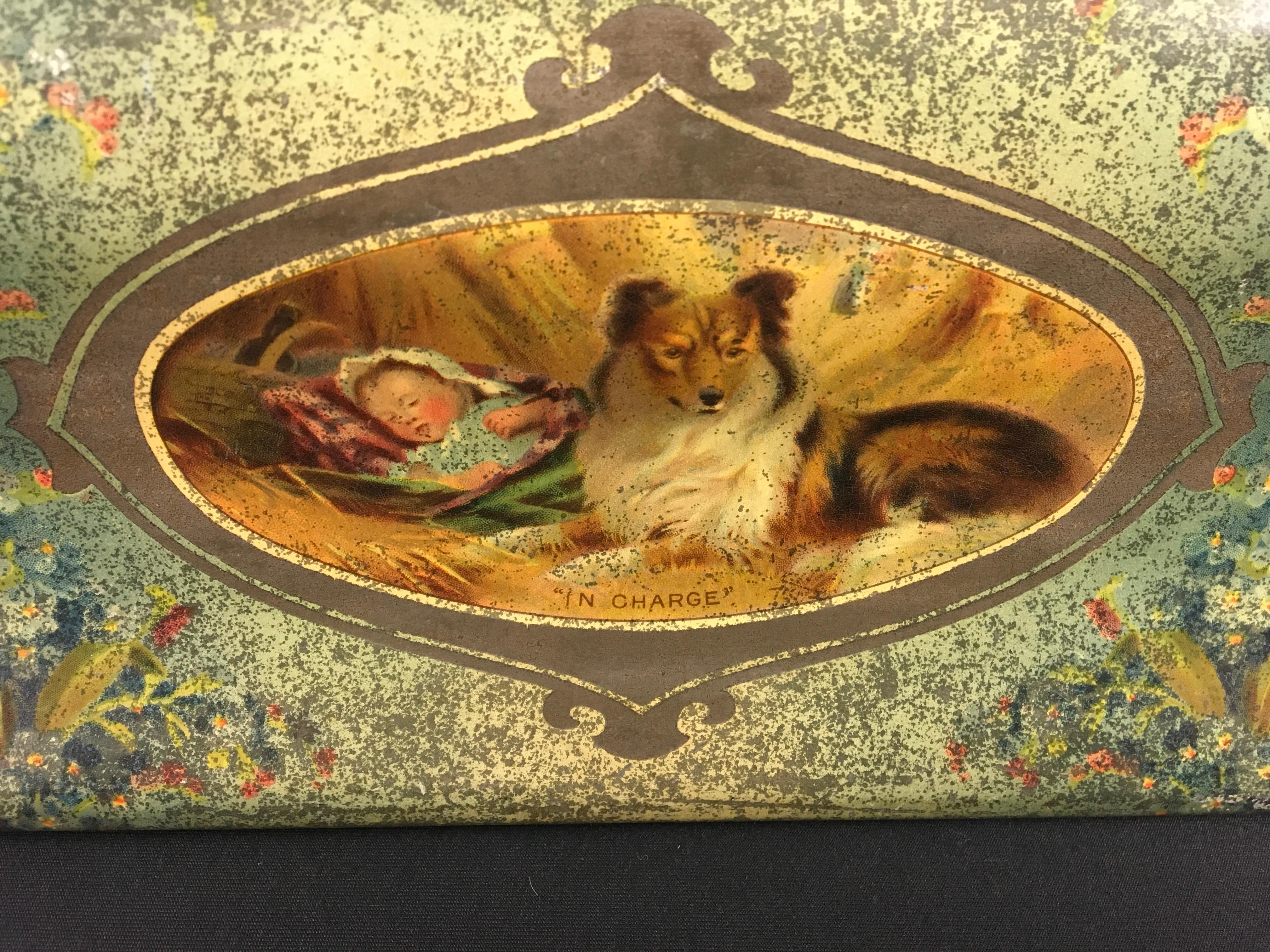 Étain Jugendstill avec collier et chiens Saint- Bernard  en vente 5