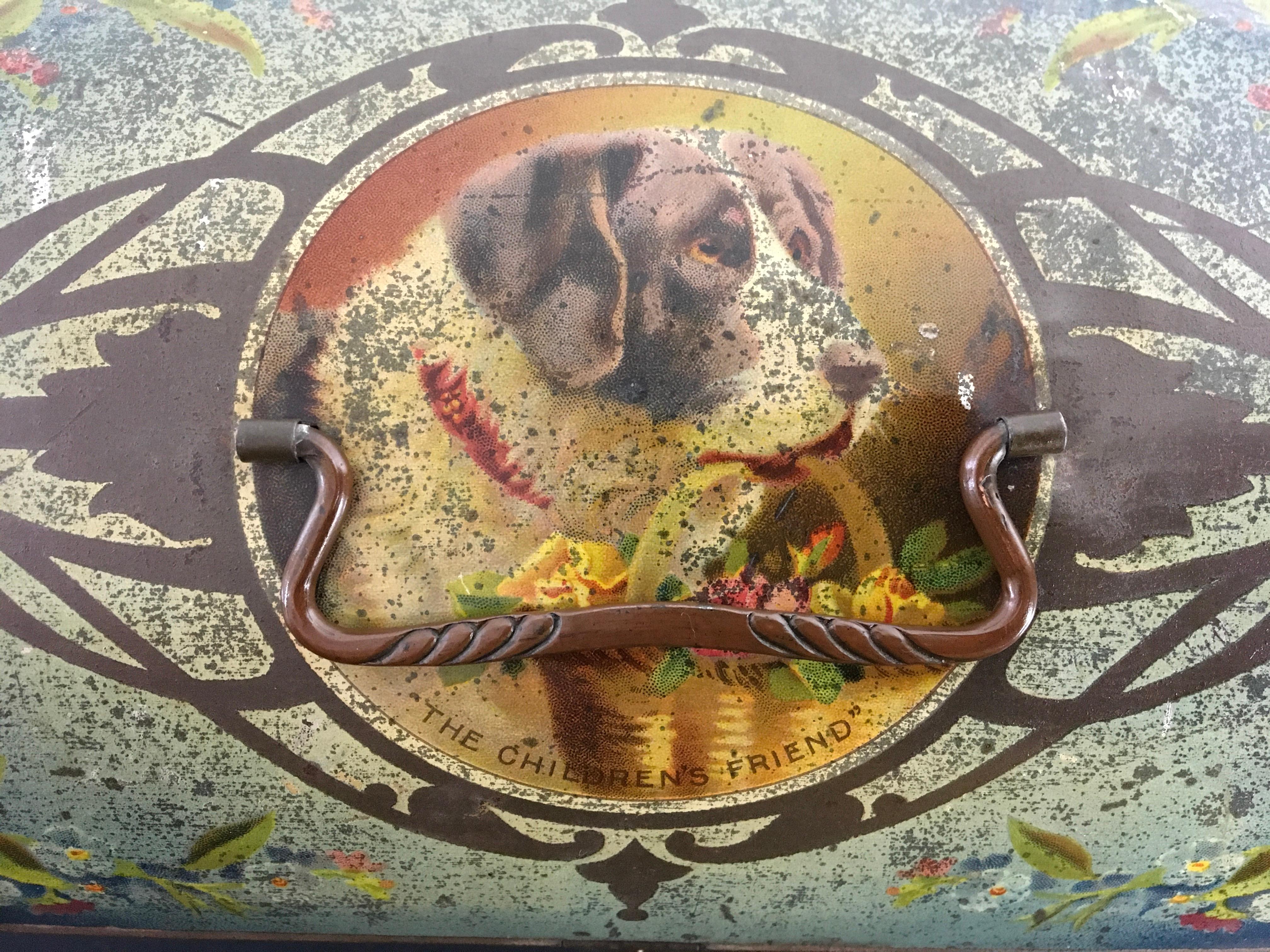 20ième siècle Étain Jugendstill avec collier et chiens Saint- Bernard  en vente