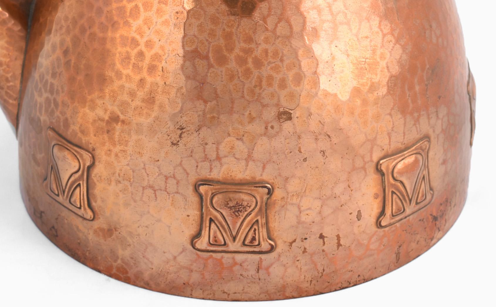 Jugendstil Copper and Brass Teapot by Atelier Mayer for WMF, Germany, 1905-1910 In Good Condition In Roma, IT