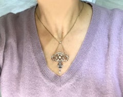 Jugenstil Diamond Pendant Brooch, circa 1890