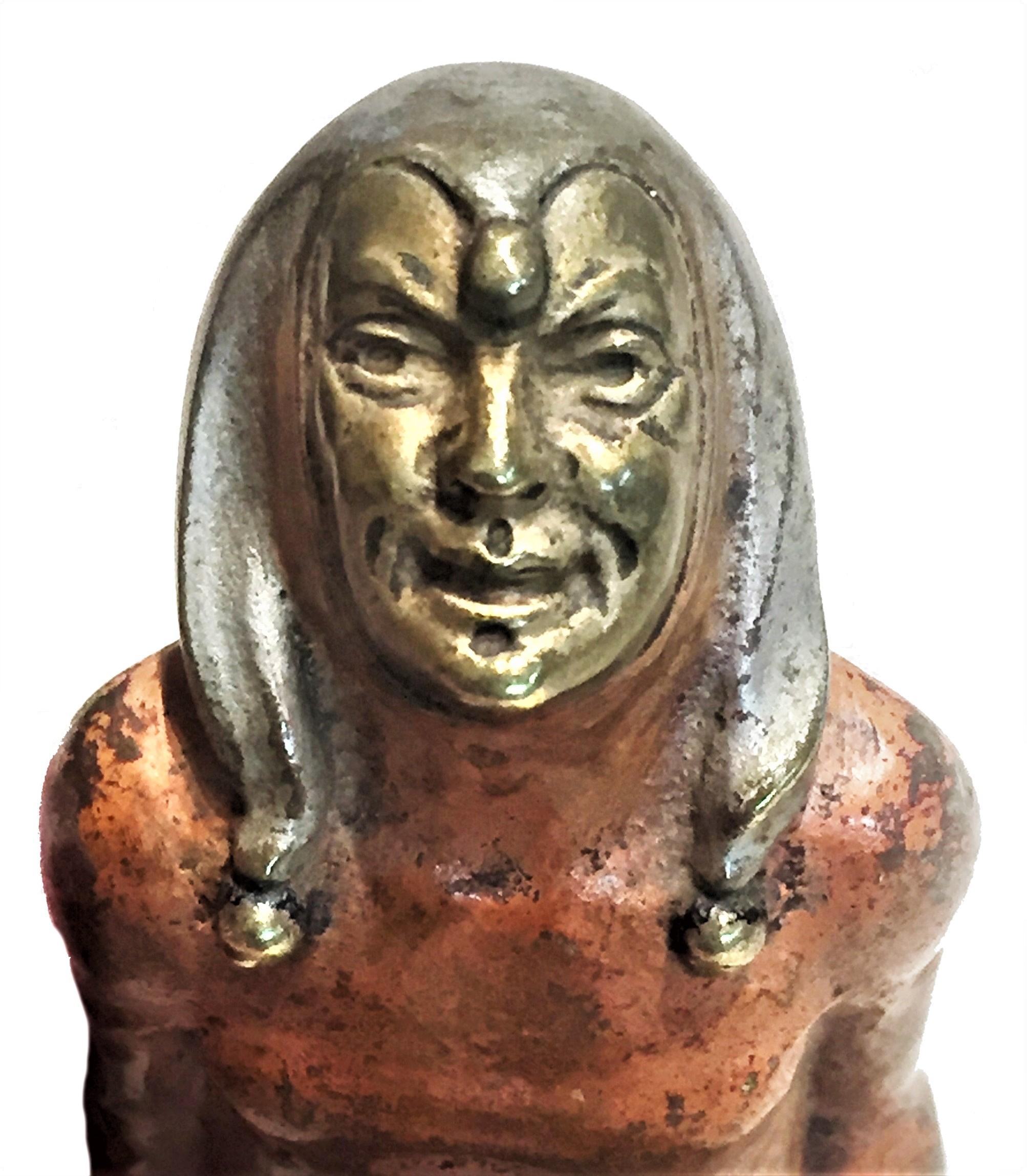 Jugenstil, Harlequin in Golden Mask, Vienna Bronze, Austria, circa 1900 In Good Condition For Sale In New York, NY
