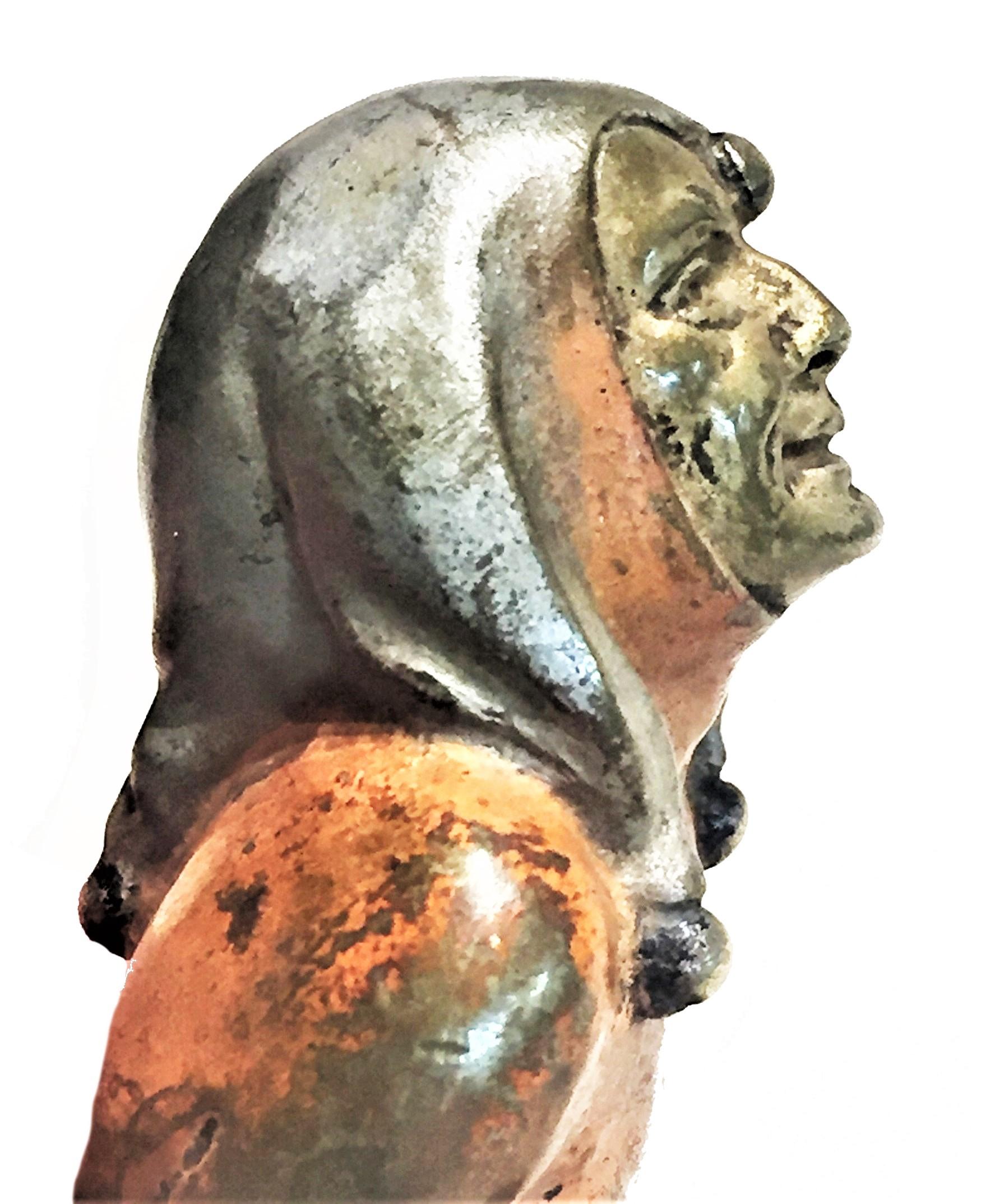Early 20th Century Jugenstil, Harlequin in Golden Mask, Vienna Bronze, Austria, circa 1900 For Sale