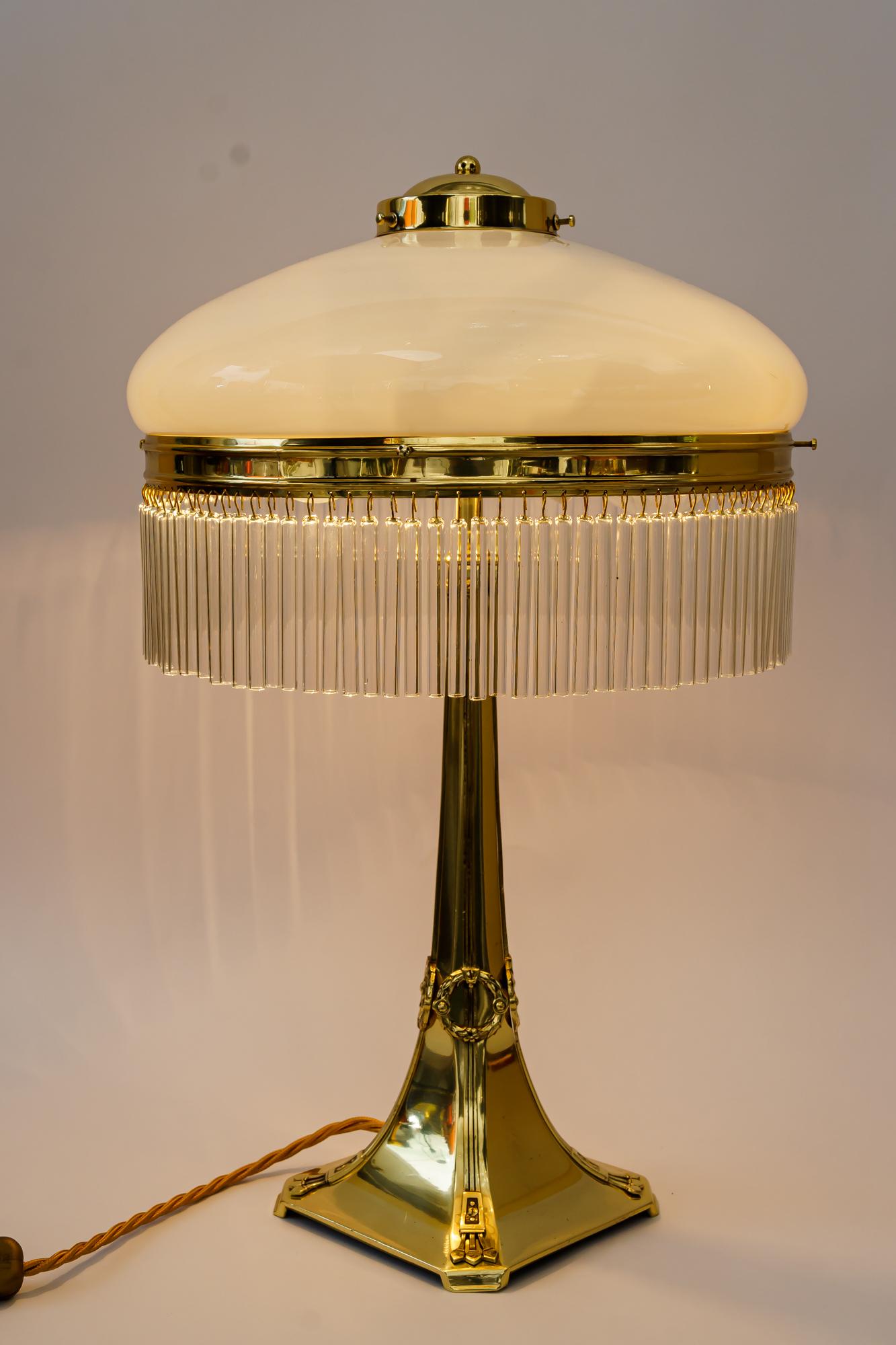 Brass Jugenstil Table Lamp, Vienna, Around 1910s For Sale