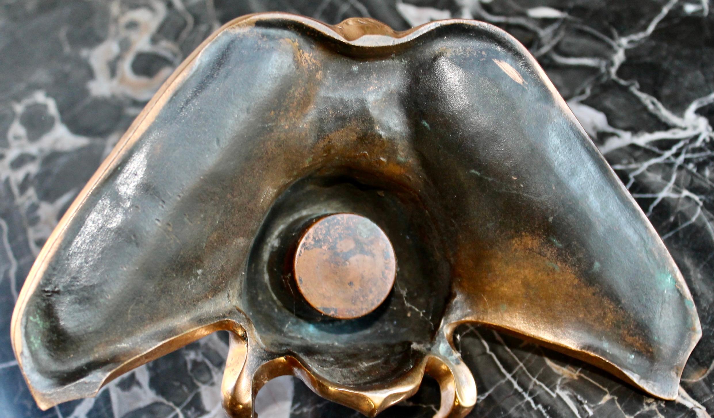 Jugenstile Bronze Fledermaus Inkwell For Sale 3