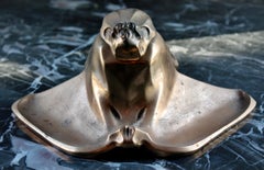 Jugenstile Bronze Fledermaus Inkwell