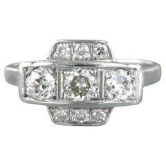 JUGENDSTIL ring with old European and single cut diamonds up to 1.00ct 14k gold