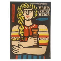 Affiche polonaise vintage du film Juha par Marian Stachurski, 1958