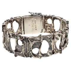 Juhls Kautokeino Norway - Bracciale a maglie scultoree in argento sterling #24156