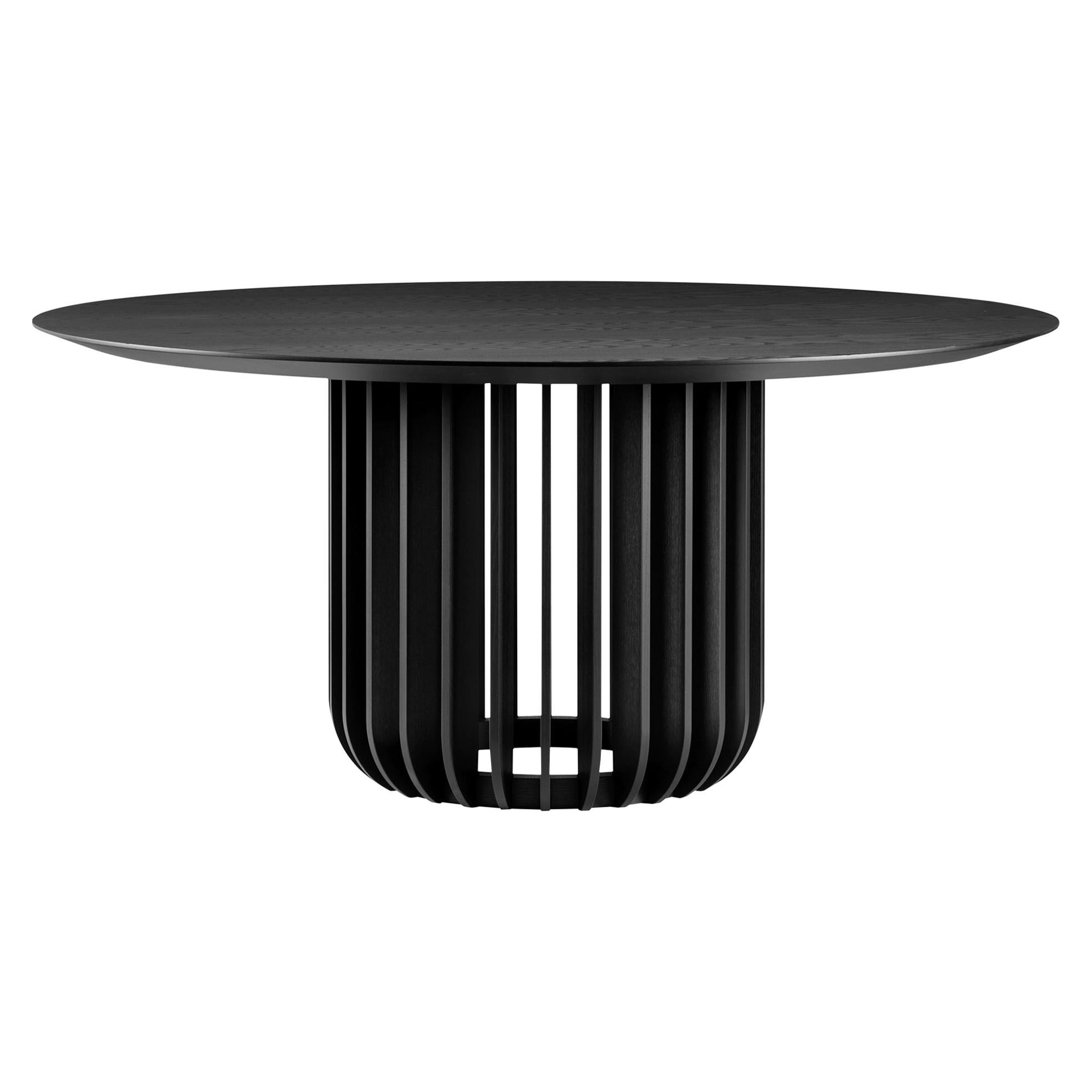 Juice Large Round Table with Black Ash Top and Base by E-GGS For Sale