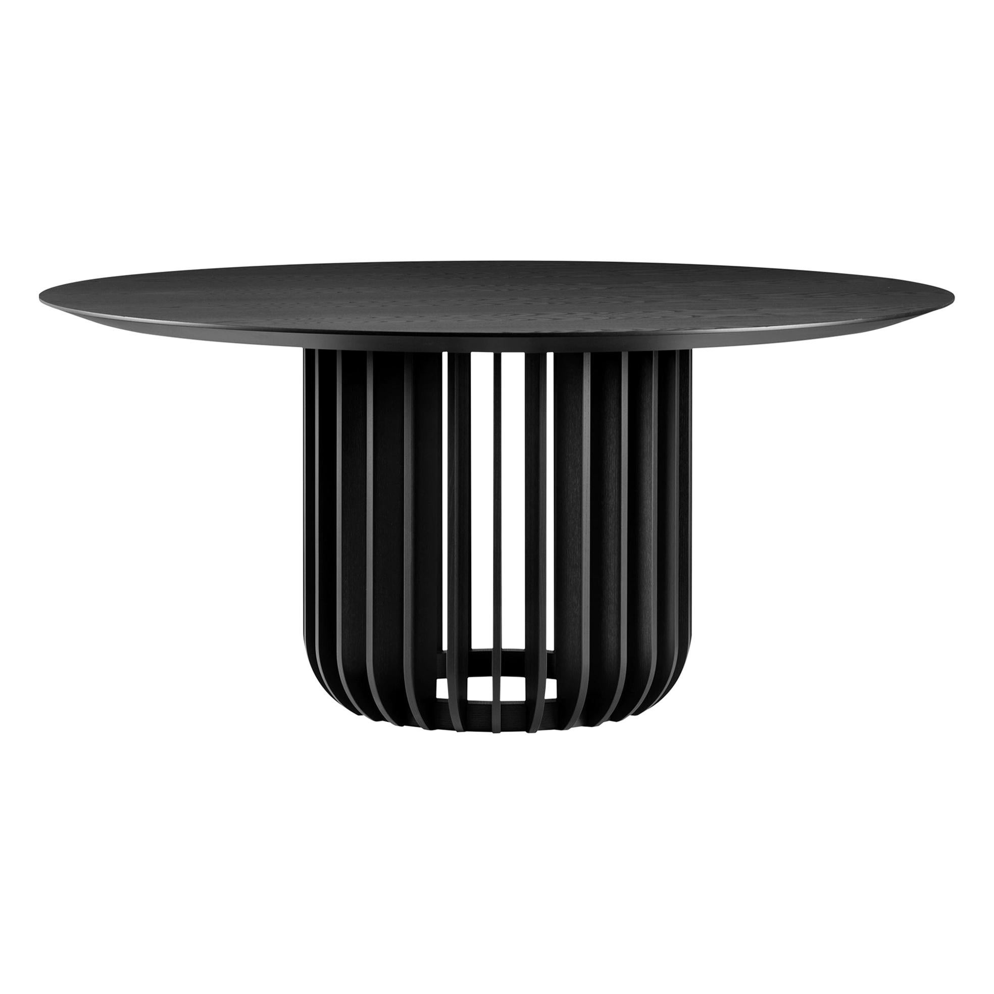 Petite table ronde Juice avec plateau et base en frêne noir par E-GGS en vente