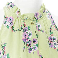JUICY COUTURE 100% hellgrüne Weste mit Blumenmuster und Kordelzug S