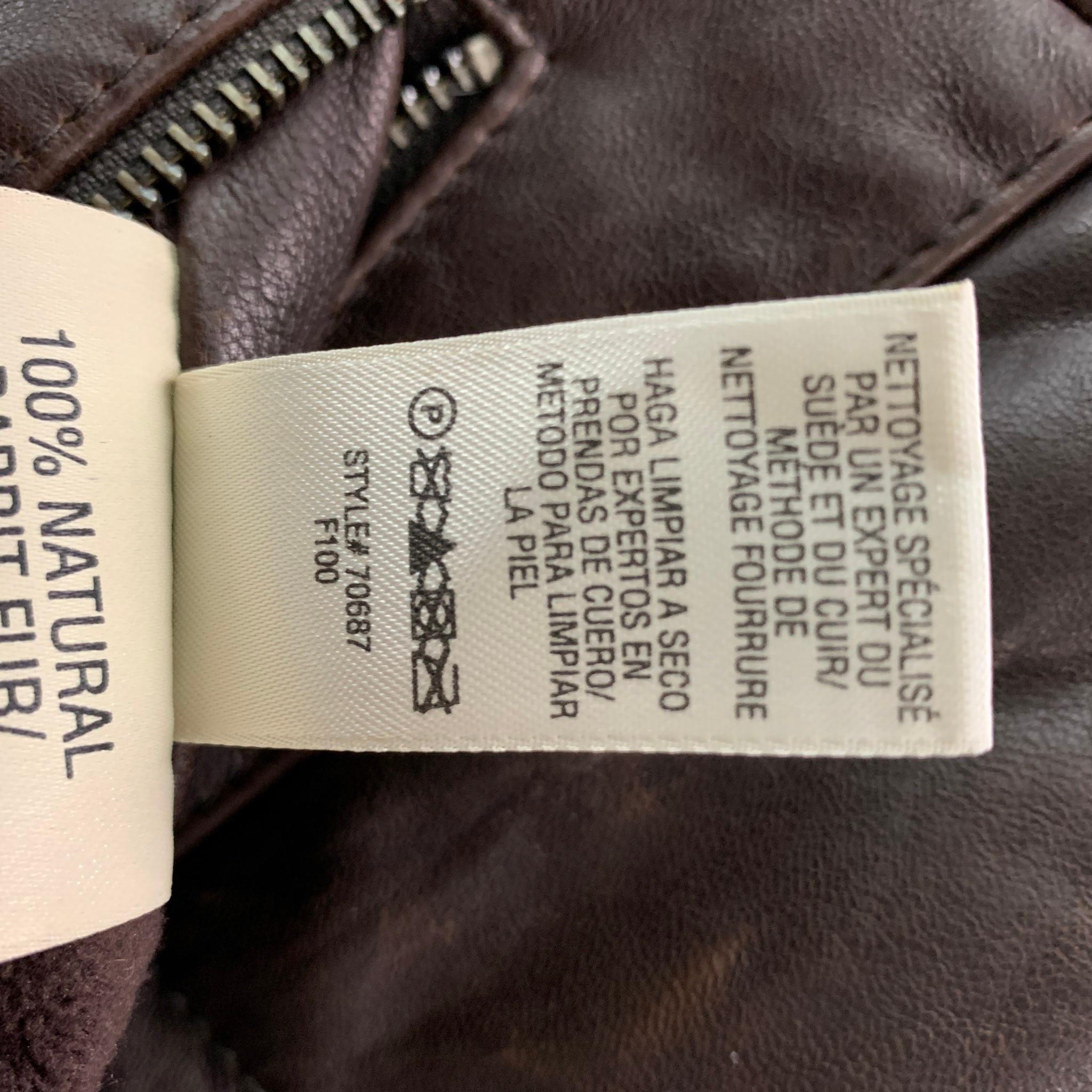JUICY COUTURE Size L Brown Reversible Leather Zip Up & Snaps Vest 5