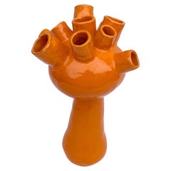 Juicy Orange Hydra Vase (high) handmade in Barcelona by niho Ceramics