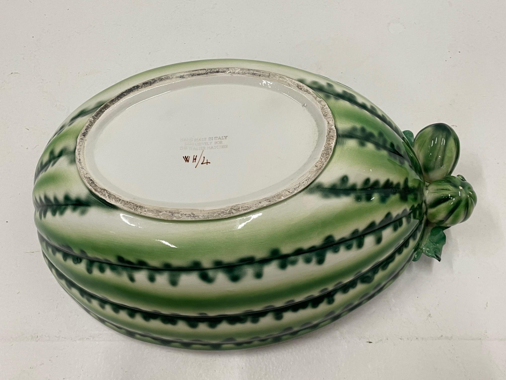 Juicy Set of 12 Watermelon Motife Italian Pottery Dishes and Serving Bowl For Sale 1