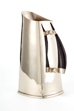 Jarra mediana JUJUY, Alpaca plateada y cuerno