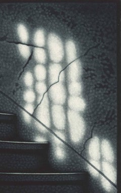 Exit (Dappled sunlight in an ancient stairway leads to an uncertain end.)