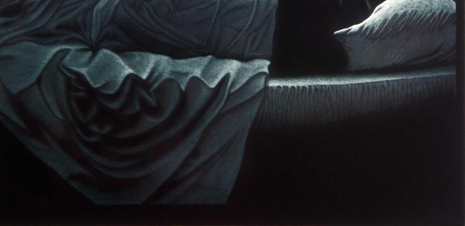 Sleep (Woman at slumber in bed) - Black Interior Print by Jukka Vanttinen