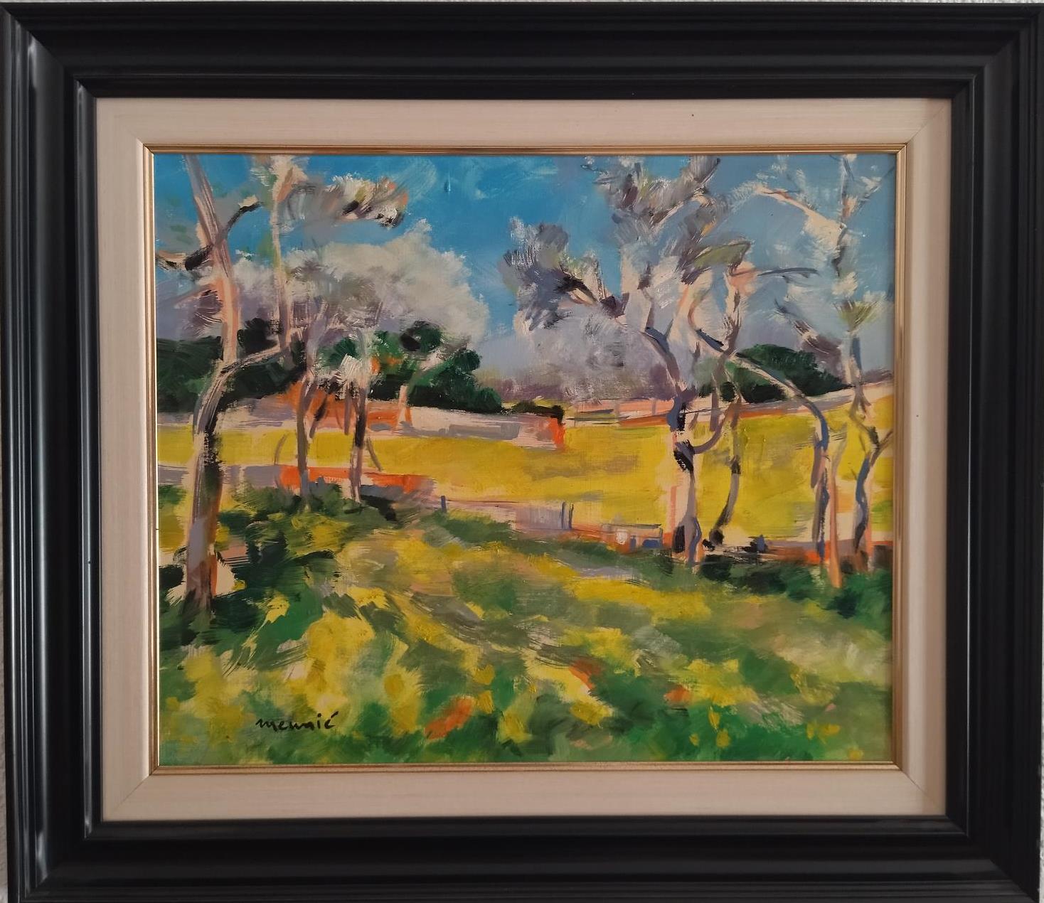 Julien Meunie    Almond   original acrylic painting - Painting by Julen Meunie