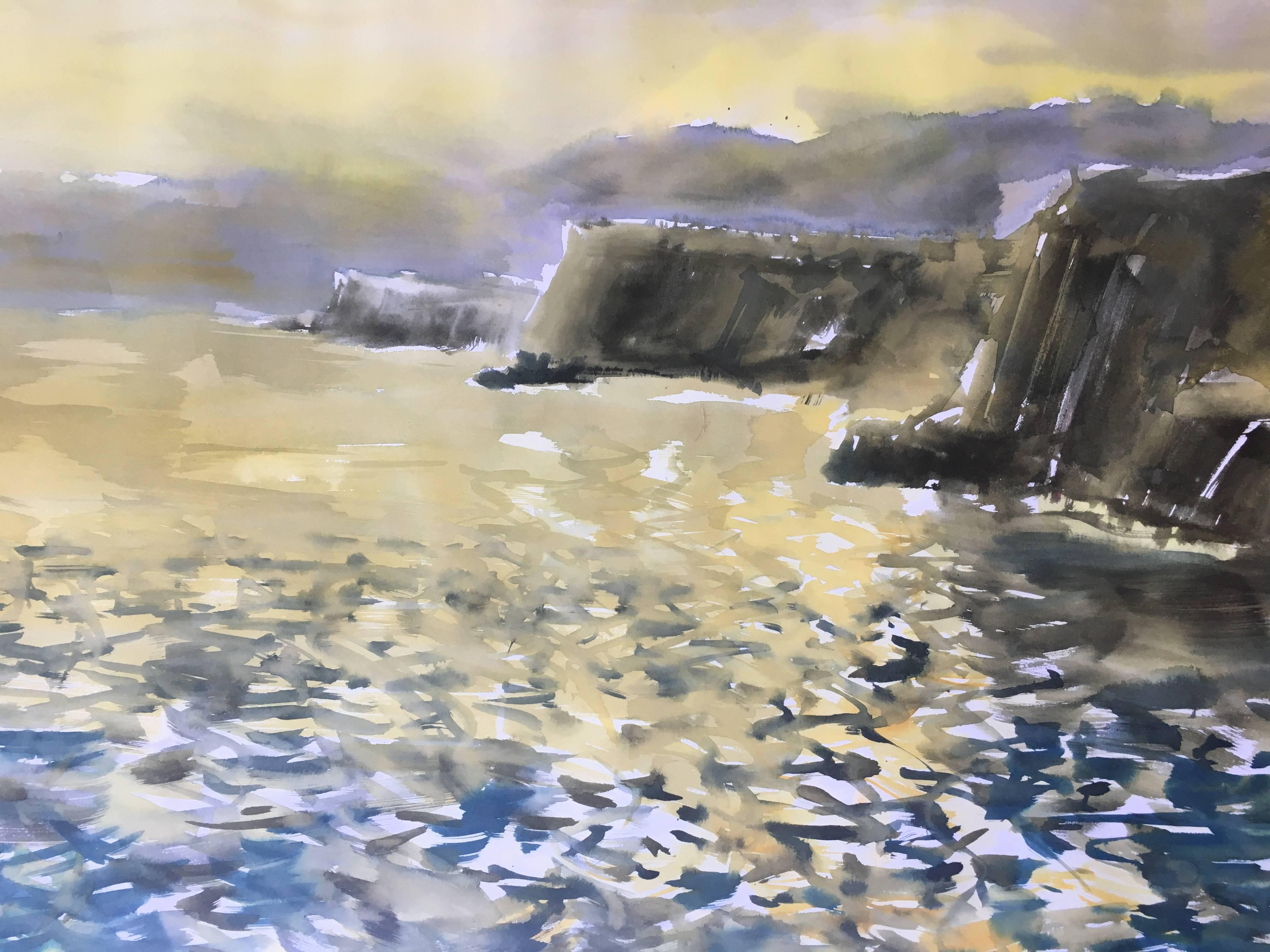 JULIEN MEUNIE.15  COSTA. MAJORCA cuadro original en acuarela - Painting Expresionista de Julen Meunie