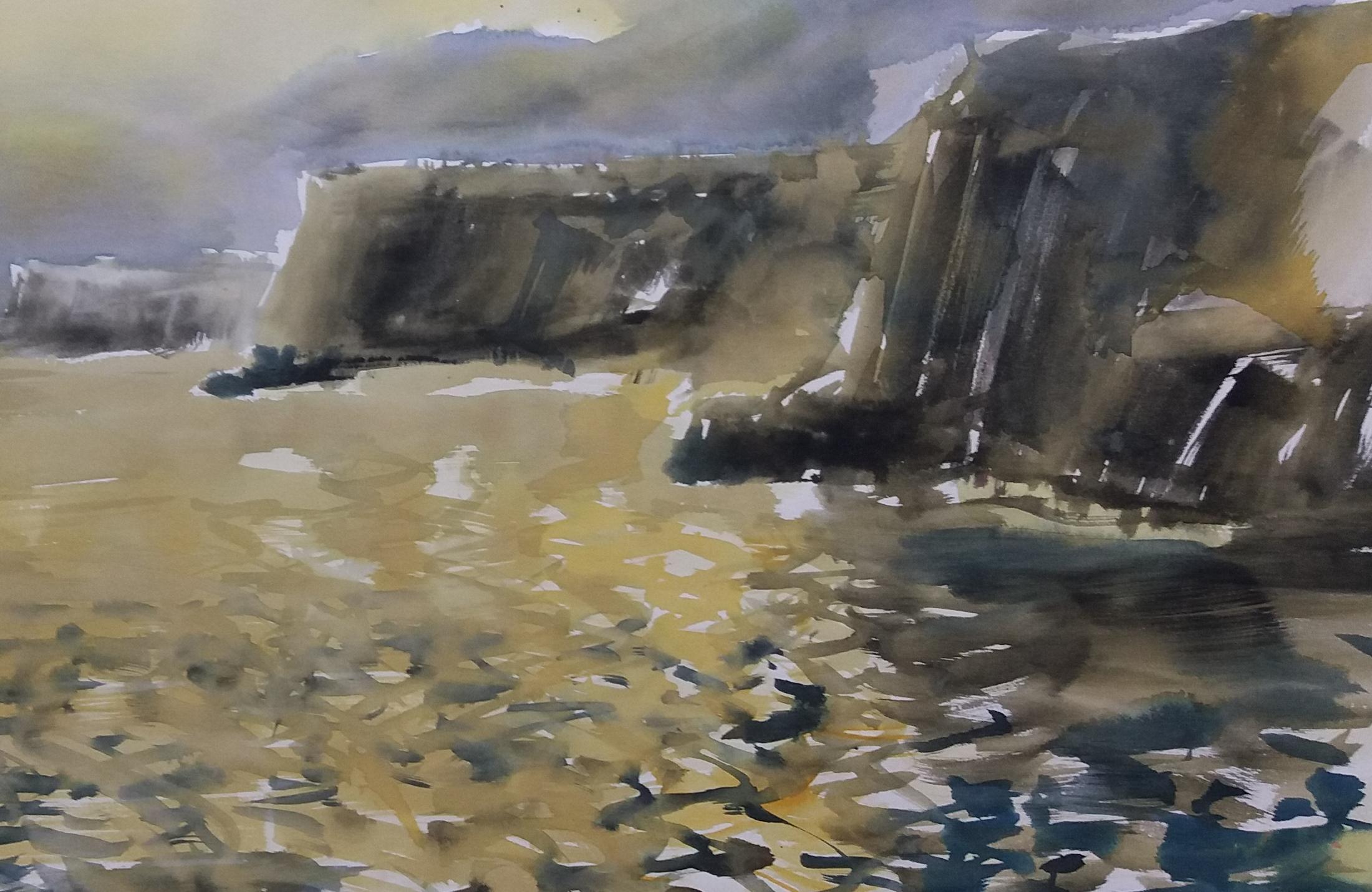 JULIEN MEUNIE.  KÜSTE. MAJORCA Original-Aquarellgemälde im Angebot 2