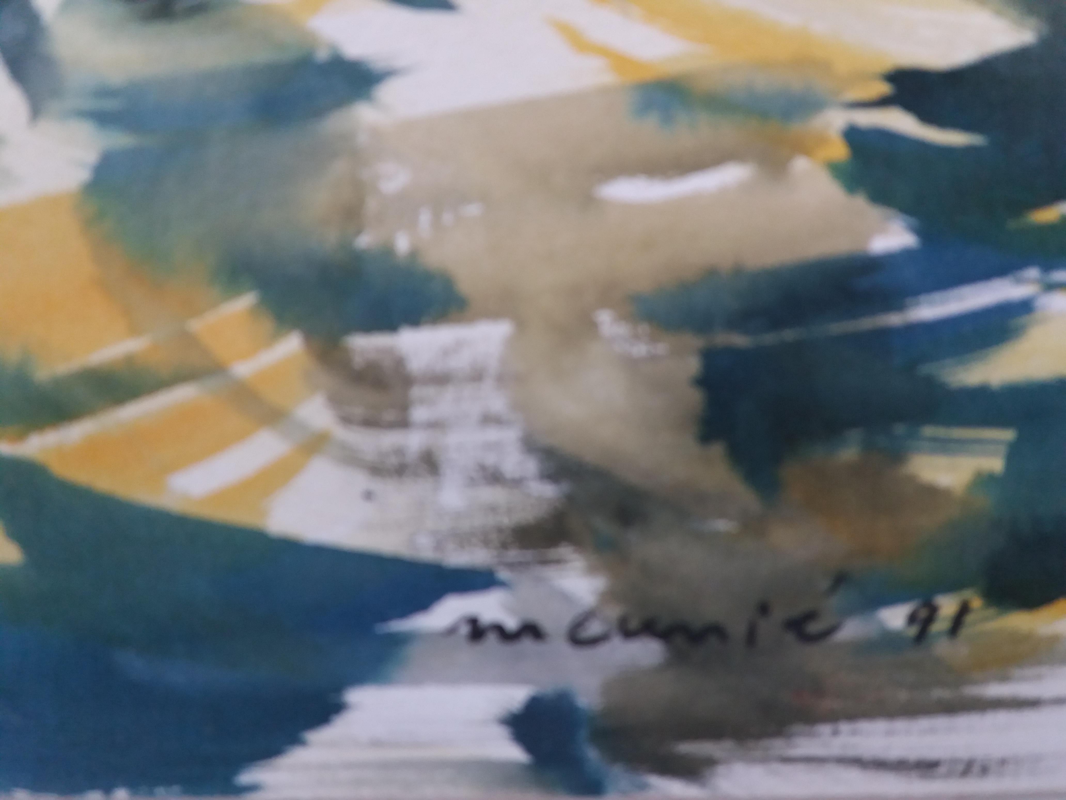 JULIEN MEUNIE.  KÜSTE. MAJORCA Original-Aquarellgemälde im Angebot 4