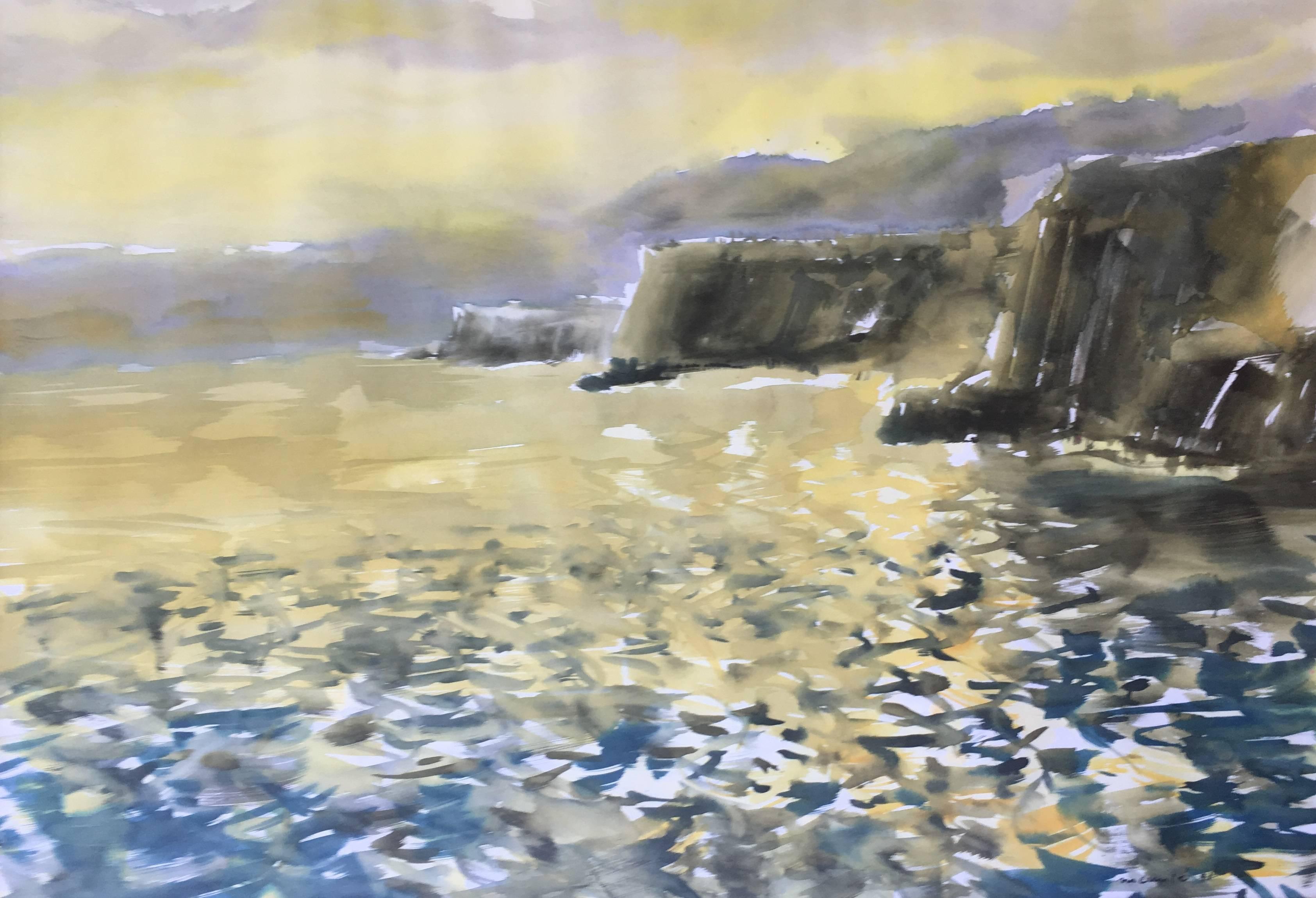 JULIEN MEUNIE.15  COSTA. MAJORCA cuadro original en acuarela - Painting de Julen Meunie