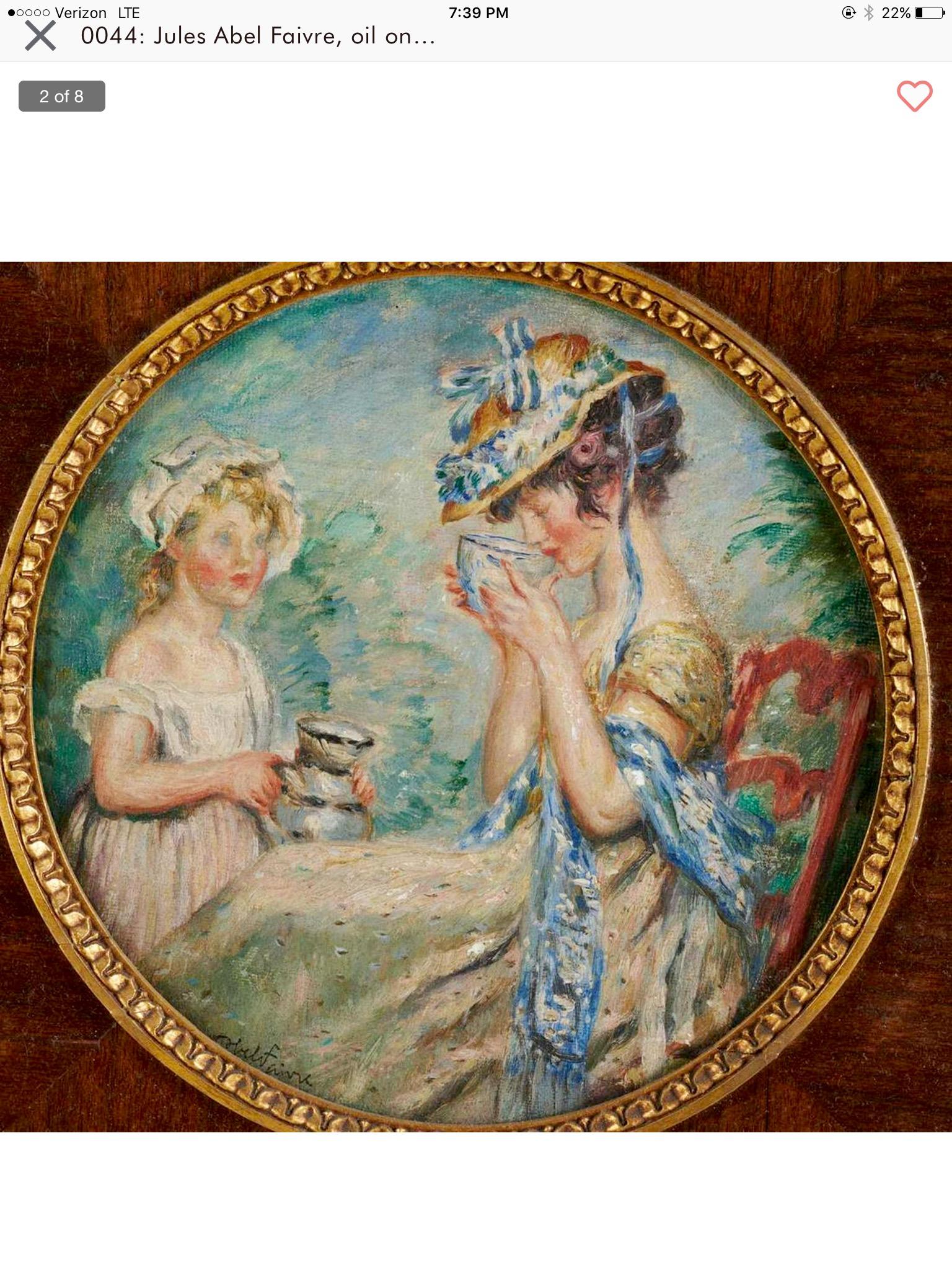 “Afternoon Tea” - Painting by Jules-Abel Faivre