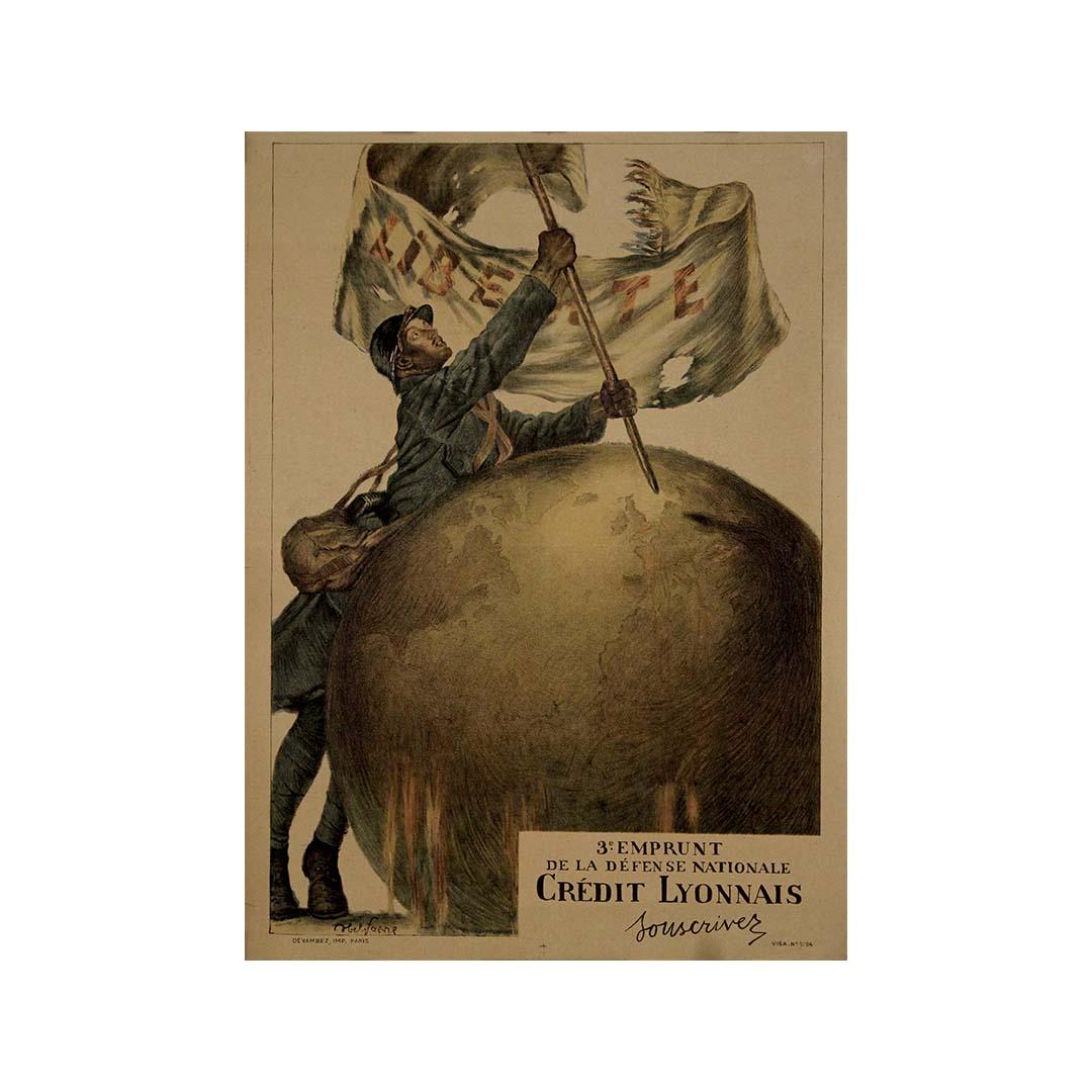 1917 original poster by Abel Faivre - 3e Emprunt de la Défense Nationale For Sale 2