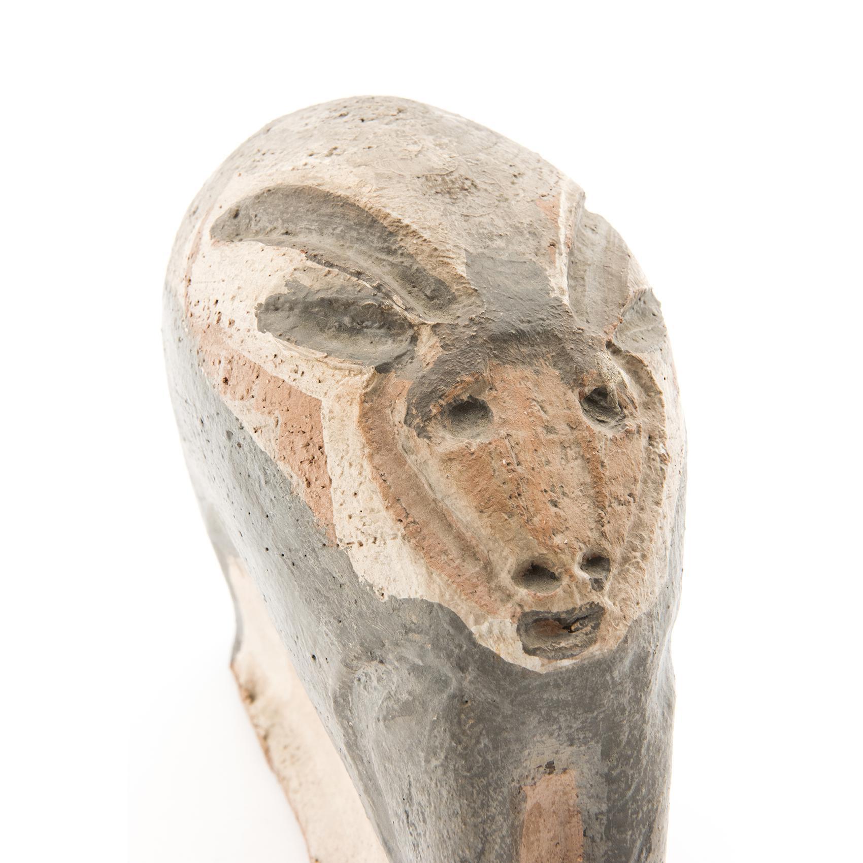 Ceramic Jules Agard : Ram Head Sculpture, Vallauris, 1950s For Sale