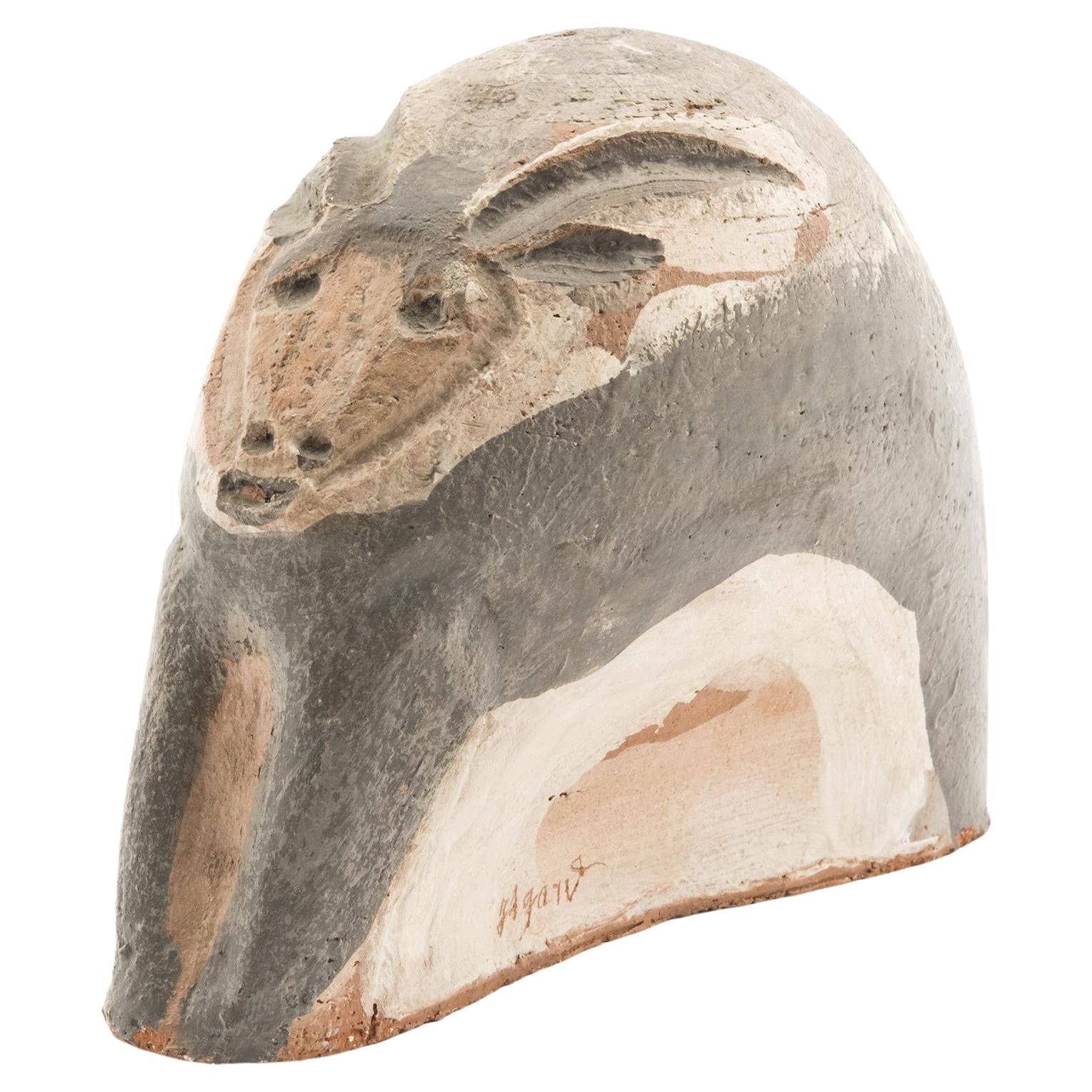 Jules AGARD :  Sculpture de tête de bélier, Vallauris, années 1950  en vente
