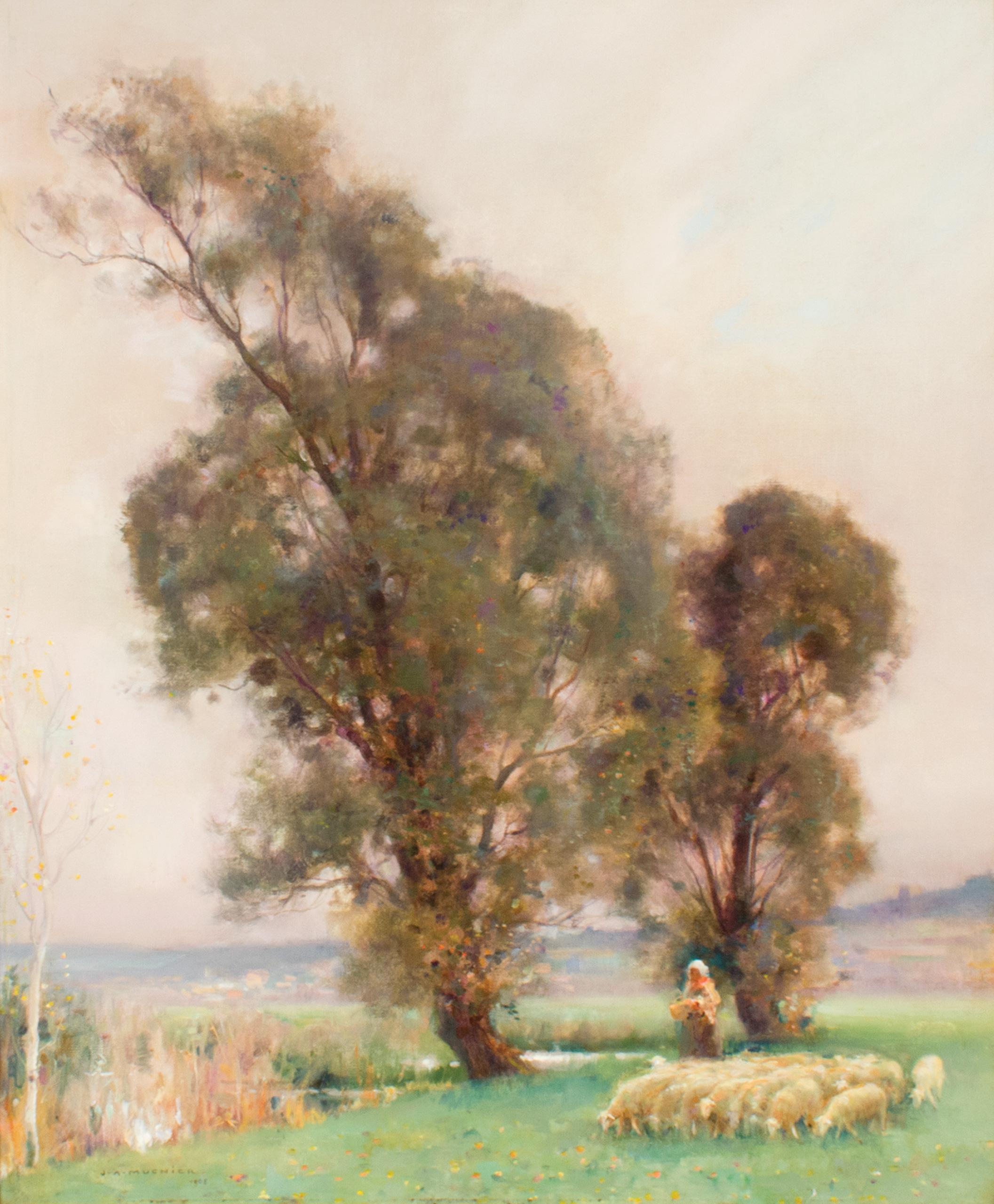 French Landscape by Jules Alexis Muenier - Realist Painting by Jules Alexis MUENIER