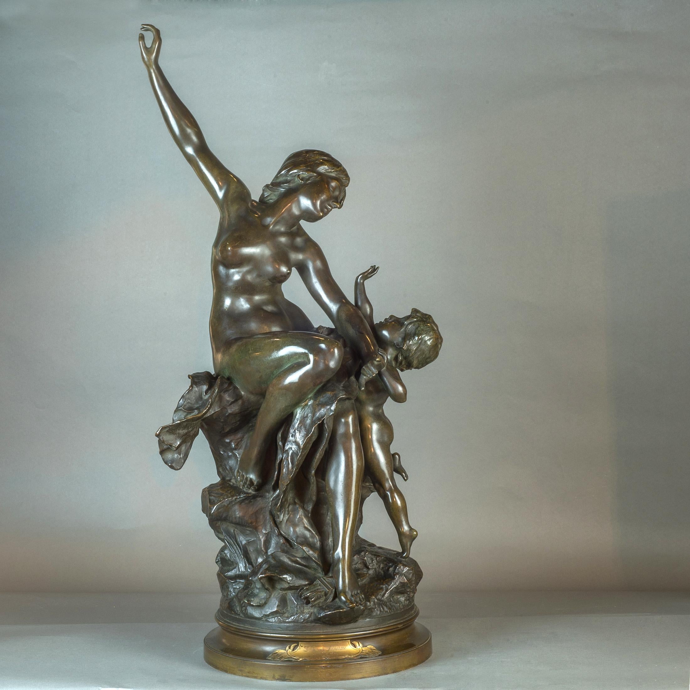 Jules-Alfred-Alexandre Dercheu Figurative Sculpture - French Bronze Sculpture Statue by Alexandre Dercheu