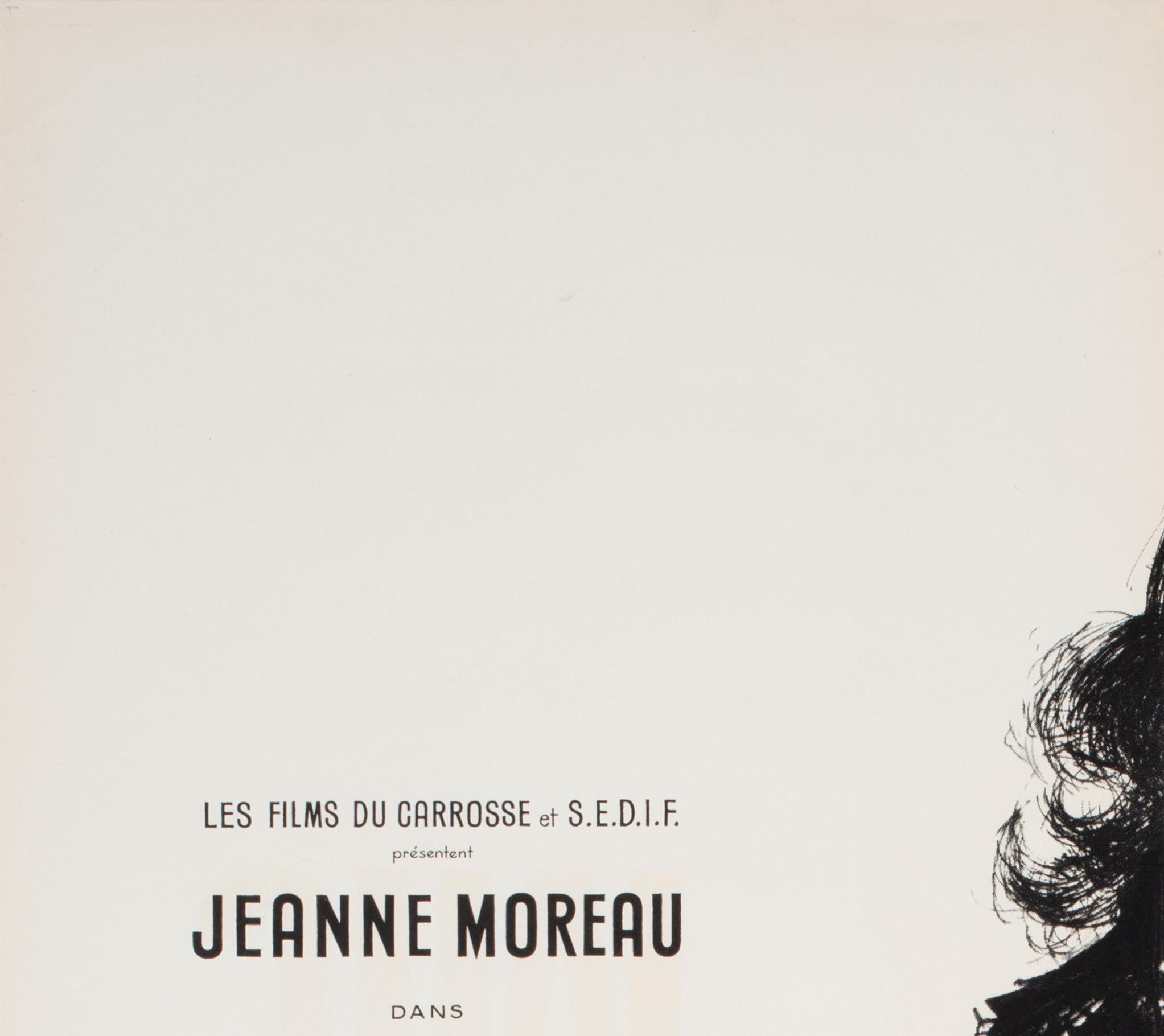 Wonderful first-year-of-release country-of-origin French film poster for François Truffaut's New Wave classic Jules et Jim (Jules and Jim) starring Jeanne Moreau, Oskar Werner & Henri Serre.

A great poster in fantastic condition.

One of the most