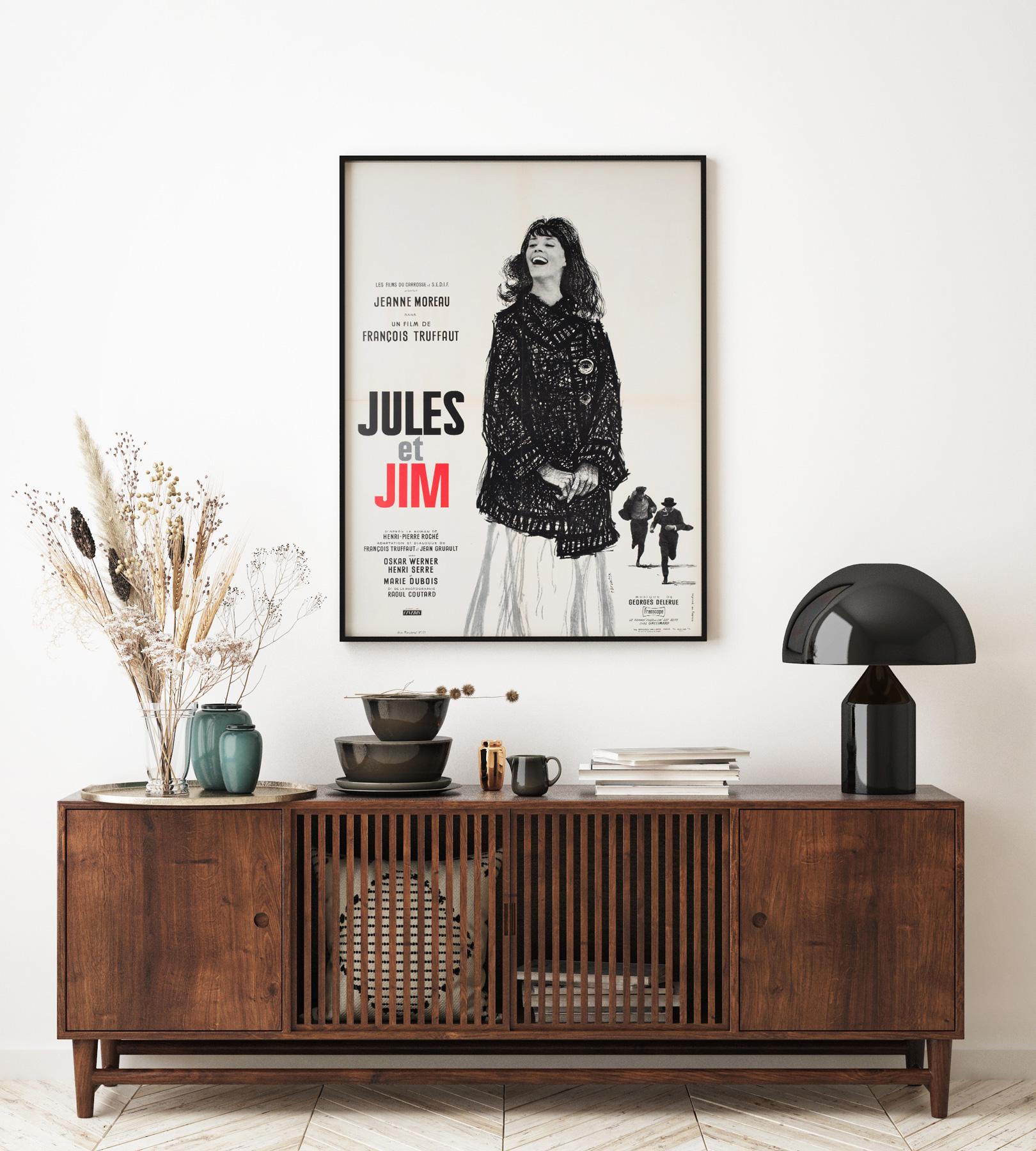 JULES AND JIM 1962 French Moyenne Film Movie Poster, CHRISTIAN BROUTIN For Sale 3